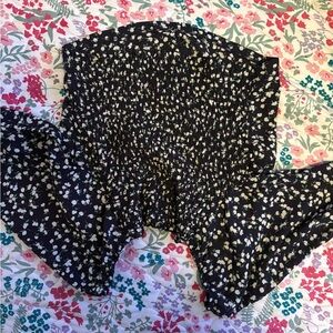 Blue and White Floral Tween Blouse